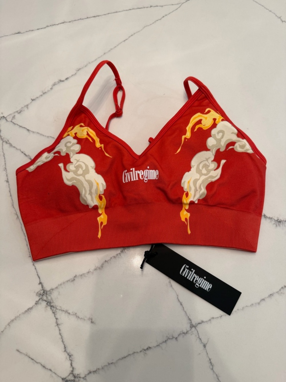 Civil Regime Red Printed Bralette - Women's Intimates